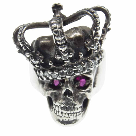 Justin Davis ジャスティンデイビス SRJ155 ESSENTIAL SKULL シルバー リング ルビー エッセンシャル スカル シルバー系 9号【中古】