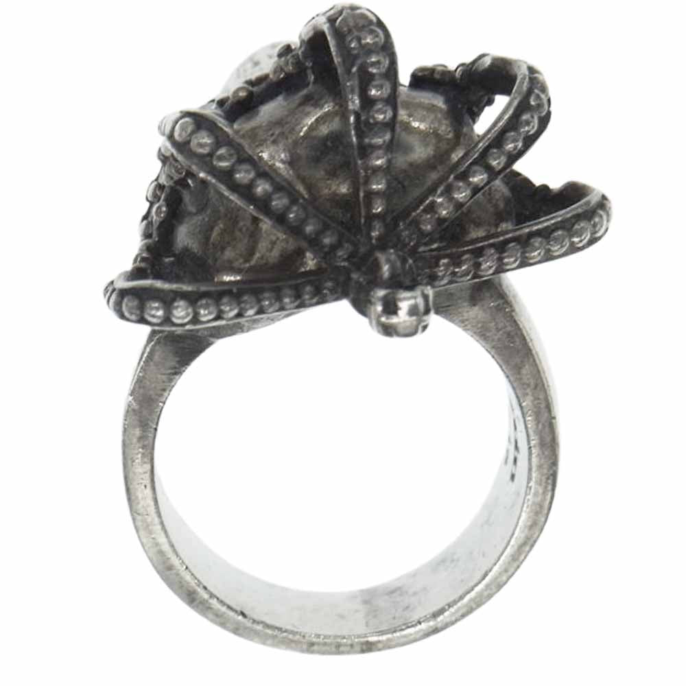 Justin Davis ジャスティンデイビス SRJ155 ESSENTIAL SKULL シルバー リング ルビー エッセンシャル スカル シルバー系 9号【中古】