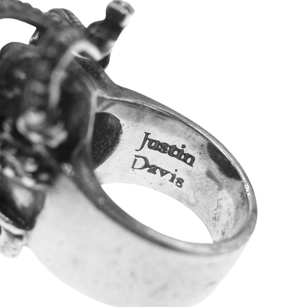 Justin Davis ジャスティンデイビス SRJ155 ESSENTIAL SKULL シルバー リング ルビー エッセンシャル スカル シルバー系 9号【中古】