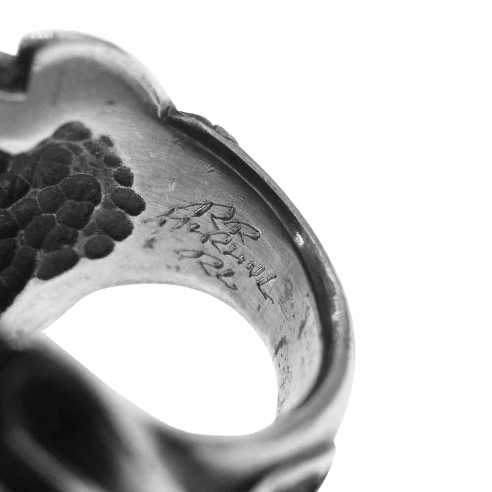 RAT RACE ラットレース Give No Take No Skull Ring シルバー ギブノーテイクノー スカル リング シルバー系 9号～10号【中古】