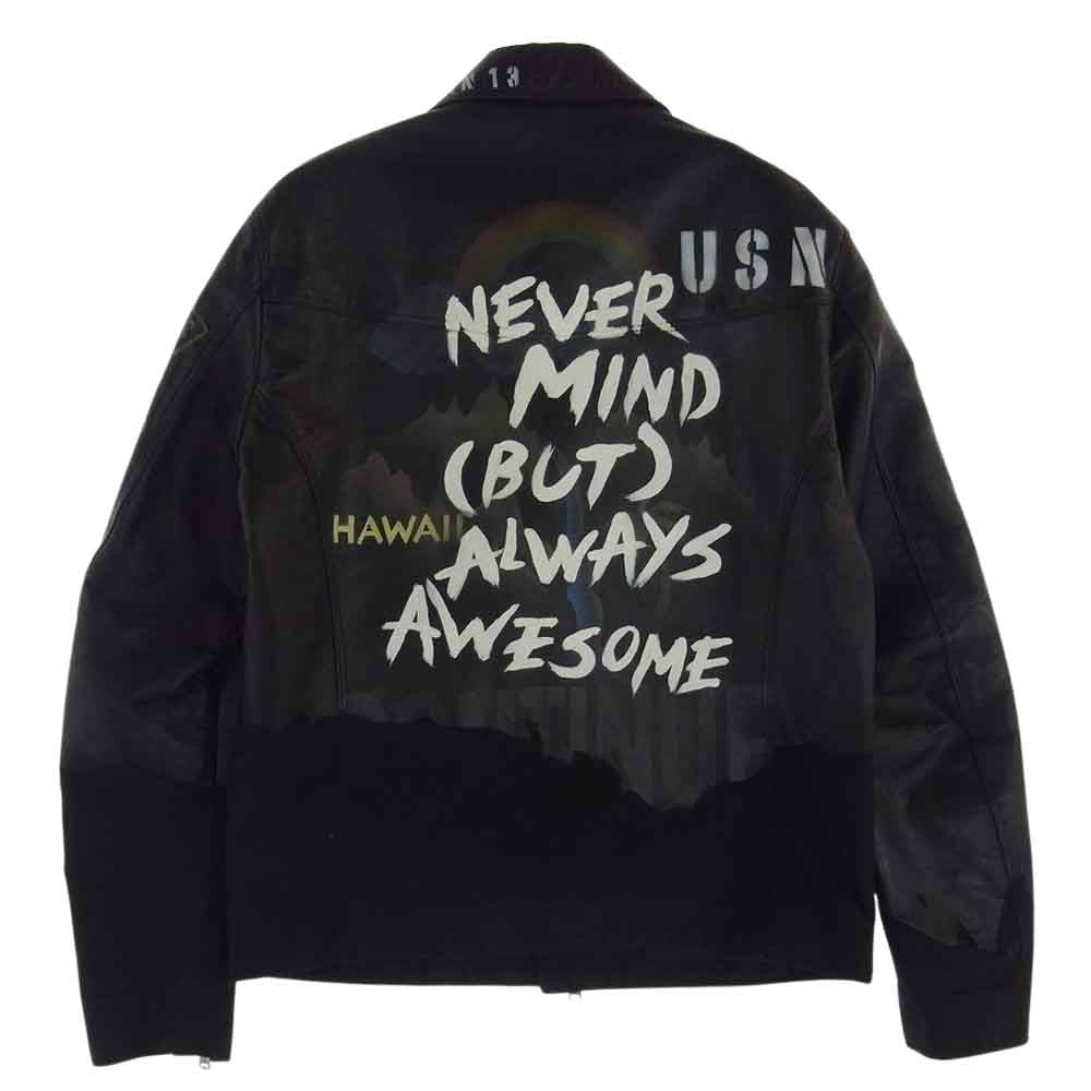 ダブレット 16SS01BL22-1 ディアスキン コットン ボンディング ペイント ダブル ライダース ジャケット ブラック系 マルチカラー系 M【中古】