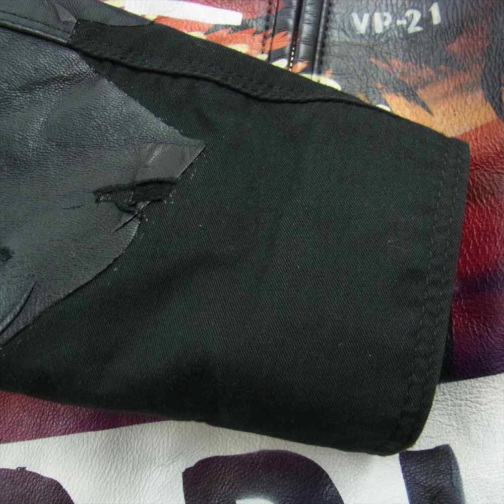 ダブレット 16SS01BL22-1 ディアスキン コットン ボンディング ペイント ダブル ライダース ジャケット ブラック系 マルチカラー系 M【中古】