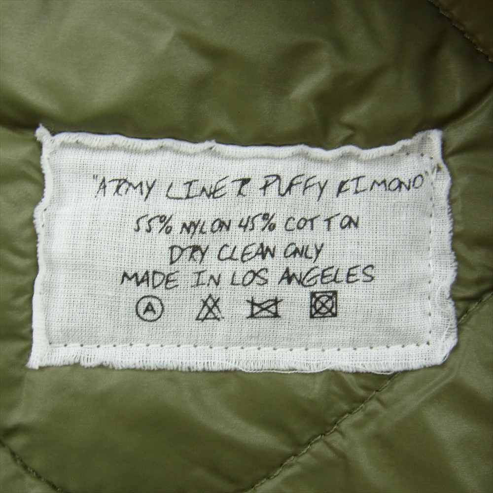 グレッグローレン ARMY LINER PUFFY KIMONO 再構築 アーミー ライナー デニム スウェット パフィ 着物 羽織 ジャケット モスグリーン系 ブルー系 M【中古】