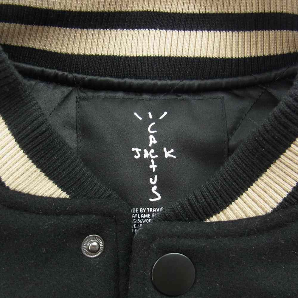 FRAGMENT DESIGN フラグメントデザイン × CACTUS JACK カクタスジャック Manifest Letterman Jacket マニフェスト レターマンジャケット スタジャン スタジアム ジャケット ブラック系 ベージュ系 M【中古】