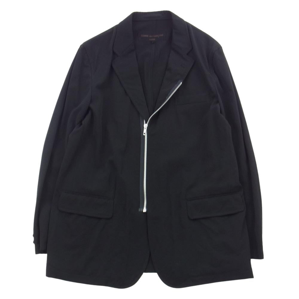 COMME des GARCONS HOMME コムデギャルソンオム AD2000 HJ10001M HP17041M 田中啓一 ジップ テーラード ジャケット 2タック センタープレス スラックス パンツ セットアップ ブラック系 M【中古】