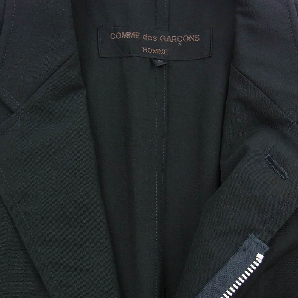 COMME des GARCONS HOMME コムデギャルソンオム AD2000 HJ10001M HP17041M 田中啓一 ジップ テーラード ジャケット 2タック センタープレス スラックス パンツ セットアップ ブラック系 M【中古】