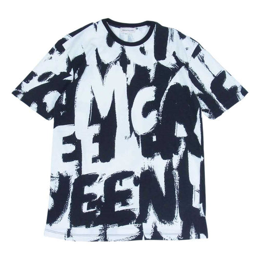 Alexander McQueen アレキサンダーマックイーン 50018 ケリングジャパンタグ GRAFFITI Sweatshirt グラフィティ ペイント ロゴ クルーネック Tシャツ ブラック系 36【中古】