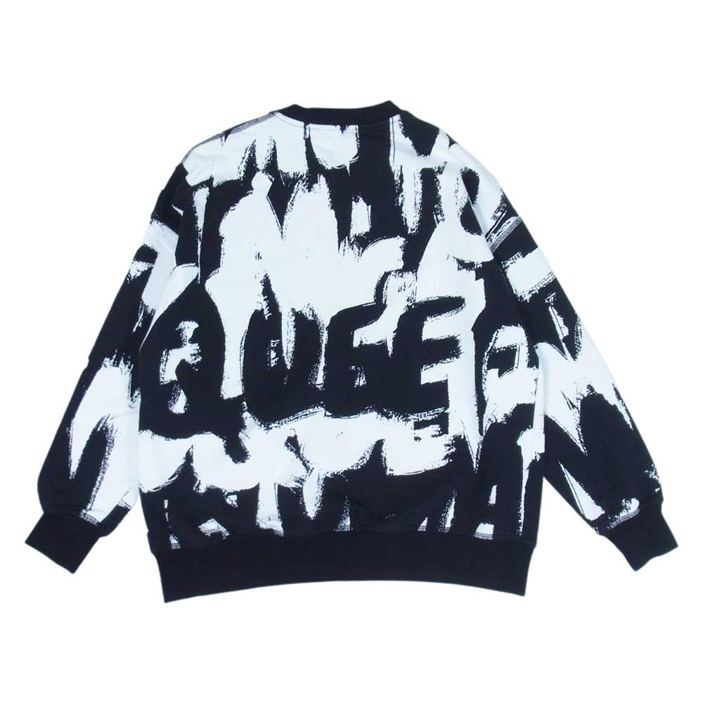 Alexander McQueen アレキサンダーマックイーン 50018 ケリングジャパンタグ GRAFFITI Sweatshirt グラフィティ ペイント ロゴ クルーネック スウェット ブラック系 36【中古】