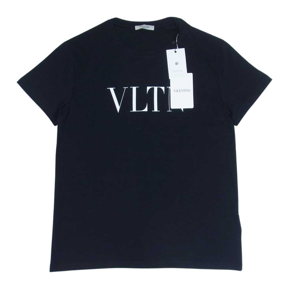 VALENTINO ヴァレンティノ UV3MG10V3LE イタリア製 VLTN ロゴプリント クルーネック 半袖 Tシャツ ブラック系 XS【極上美品】【中古】