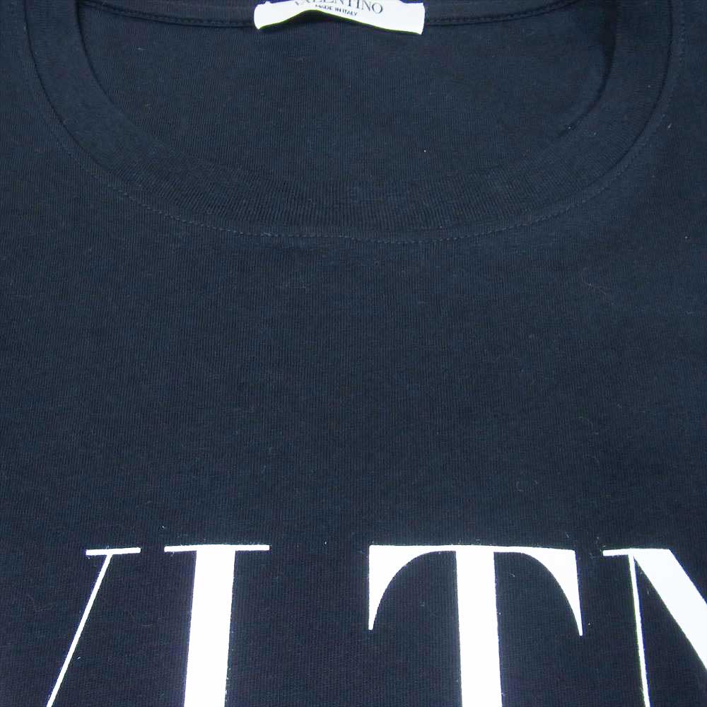 VALENTINO ヴァレンティノ UV3MG10V3LE イタリア製 VLTN ロゴプリント クルーネック 半袖 Tシャツ ブラック系 XS【極上美品】【中古】