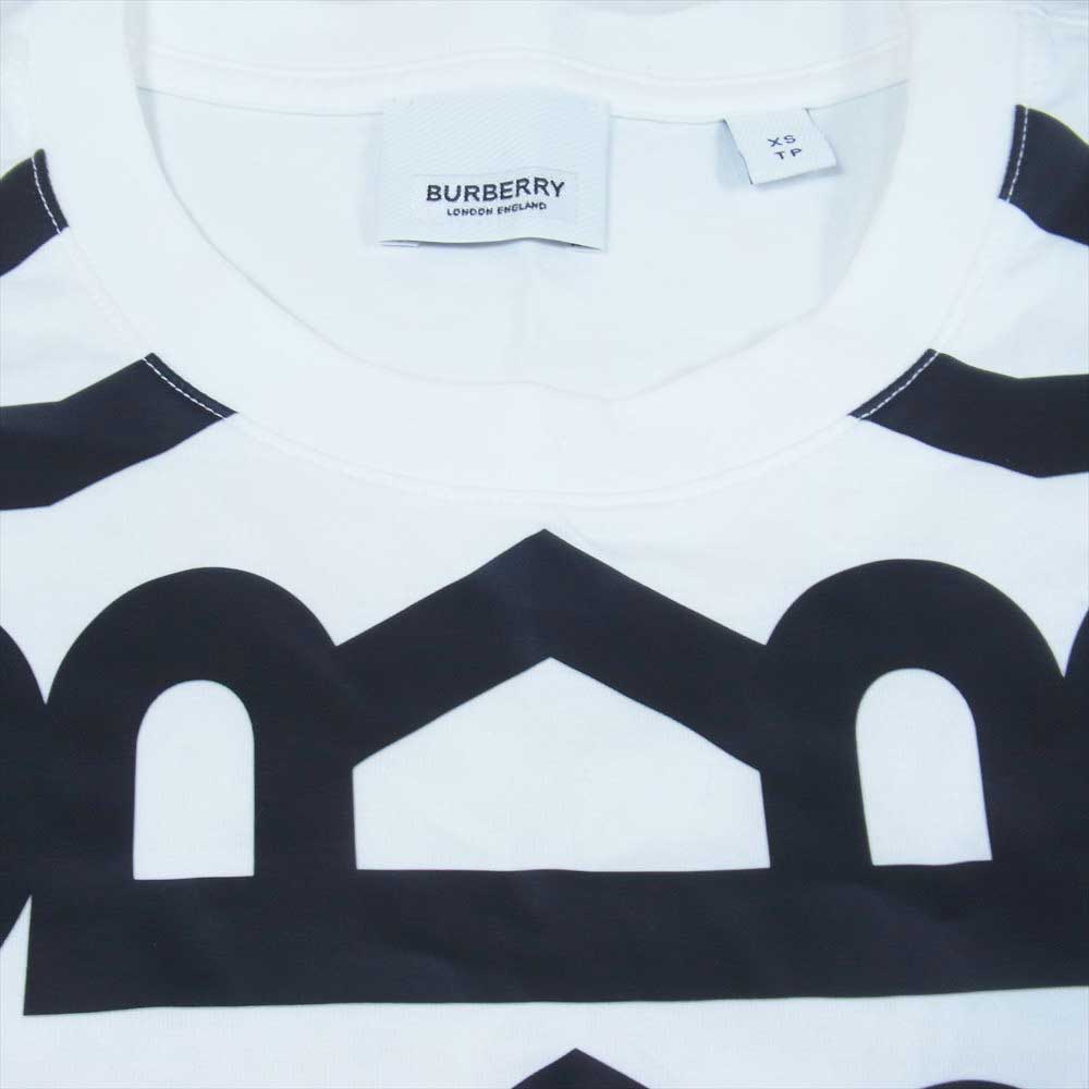 BURBERRY バーバリー 22SS 8052213 ロゴプリント クルーネック 半袖 Tシャツ ホワイト系 XS【中古】