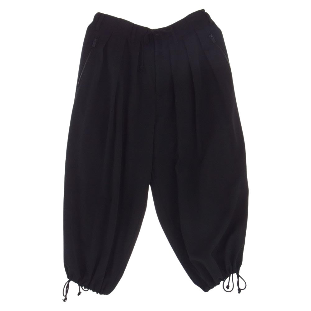 Yohji Yamamoto POUR HOMME ヨウジヤマモトプールオム 21AW HD-P13-100 GABARDINE FASTENER BALLOON PANTS ウールギャバジン O-ファスナー付き バルーンパンツ ブラック系 2【中古】