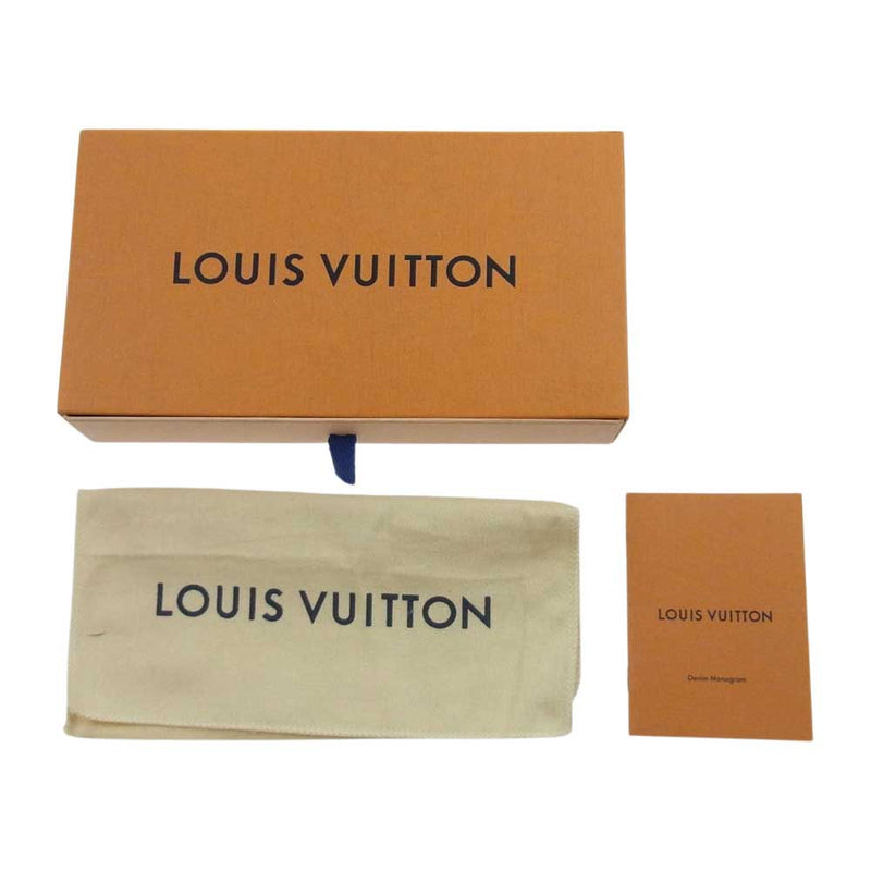 LOUIS VUITTON ルイ・ヴィトン M44938 モノグラム デニム スクエア パッチワーク ジッピー ウォレット 長財布  インディゴブルー系【中古】