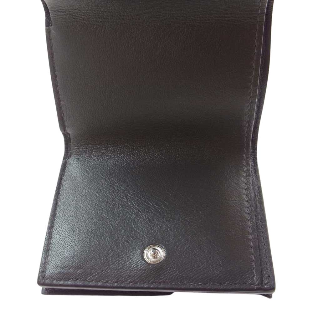 BALENCIAGA バレンシアガ 601350 1309 U 5840 Cash Mini Wallet クロコ型押し キャッシュ ミニ ウォレット 三つ折り 財布 ブラック系【中古】