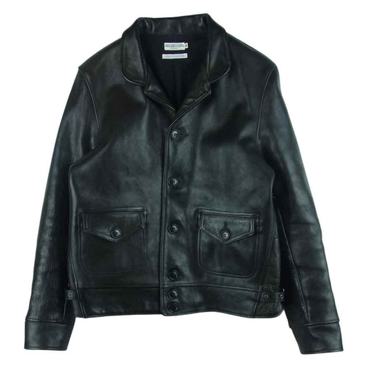 WAREHOUSE ウエアハウス HELLER'S CAFE ヘラーズカフェ 1930s ショート ホースハイド スポーツ レザー ジャケット ブラック系 38【中古】