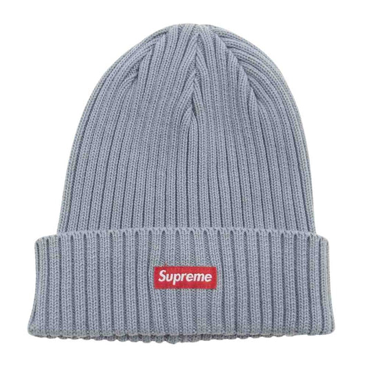 Supreme シュプリーム 18SS Overdyed Ribbed Small Box Logo Beanie Cap オーバーダイドリブ スモール ボックスロゴ ビーニー ニット キャップ グレー系【美品】【中古】