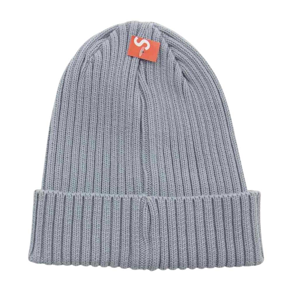 Supreme シュプリーム 18SS Overdyed Ribbed Small Box Logo Beanie Cap オーバーダイドリブ スモール ボックスロゴ ビーニー ニット キャップ グレー系【美品】【中古】