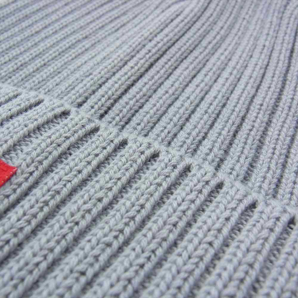 Supreme シュプリーム 18SS Overdyed Ribbed Small Box Logo Beanie Cap オーバーダイドリブ スモール ボックスロゴ ビーニー ニット キャップ グレー系【美品】【中古】