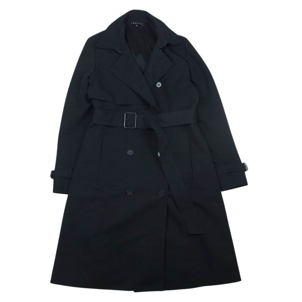 theory セオリー 01-3109602 ベルテッド トレンチ コート ブラック系 M【中古】