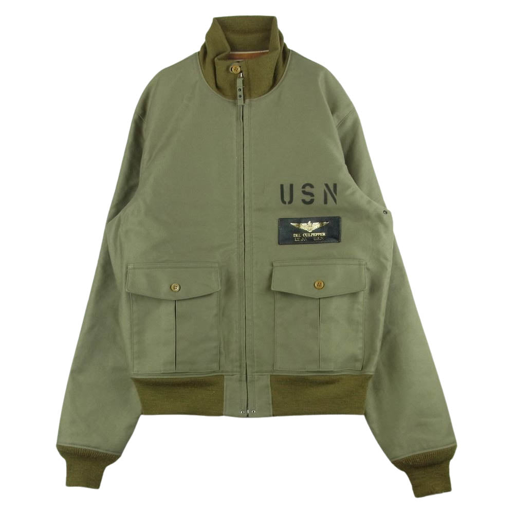 The REAL McCOY'S ザリアルマッコイズ MJ14011 37J1B FLYING CHIEFS タンカース フライング ミリタリー ジャケット カーキ系 44【中古】