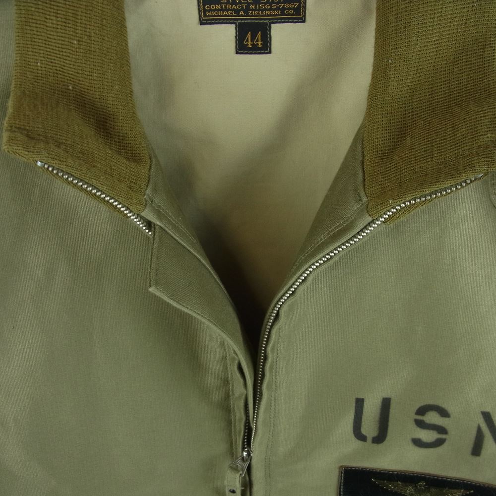 The REAL McCOY'S ザリアルマッコイズ MJ14011 37J1B FLYING CHIEFS タンカース フライング ミリタリー ジャケット カーキ系 44【中古】