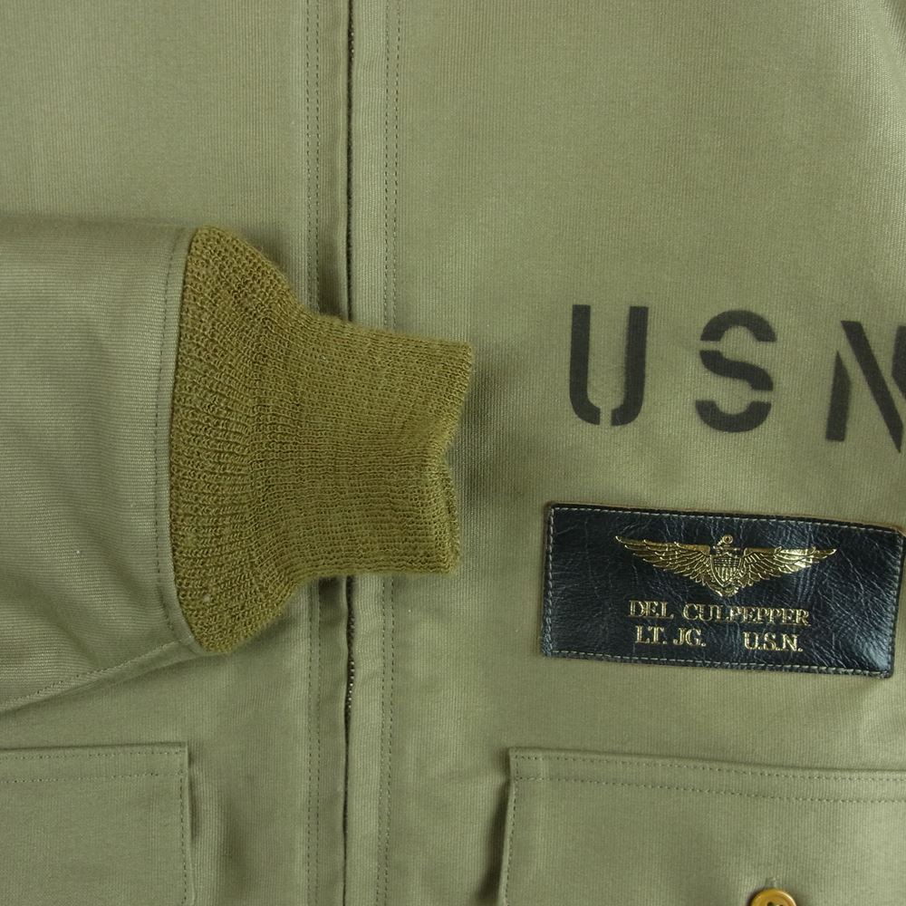 The REAL McCOY'S ザリアルマッコイズ MJ14011 37J1B FLYING CHIEFS タンカース フライング ミリタリー ジャケット カーキ系 44【中古】