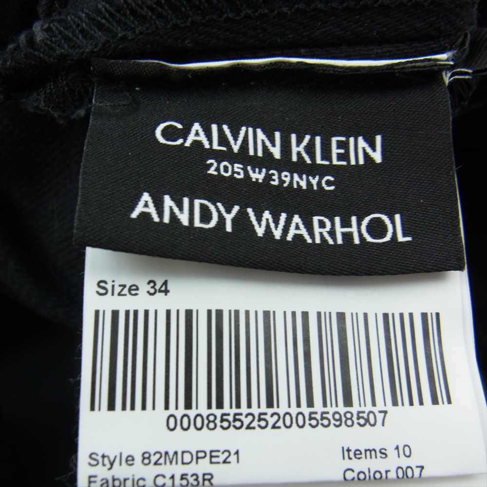 カルバンクライン 18SS RAFSIMONS ラフシモンズ期 ANDY WARHOL アンディウォーホル Green Disaster 10 times ペイント加工 デニムパンツ ブラック系 34【中古】