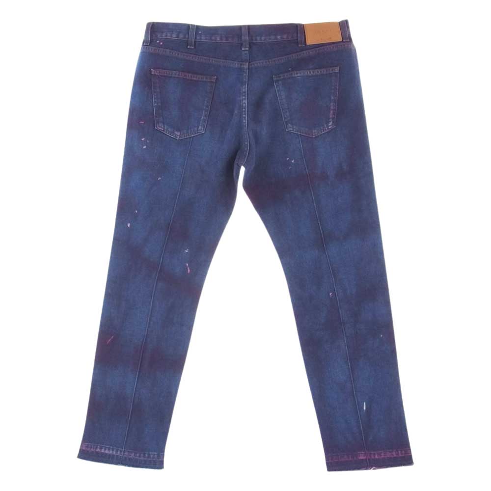 GUCCI グッチ 18AW 475254 ブリーチ加工 カットオフ センタープレス デニムパンツ ジーンズ ブルー系 ピンク系 38【中古】