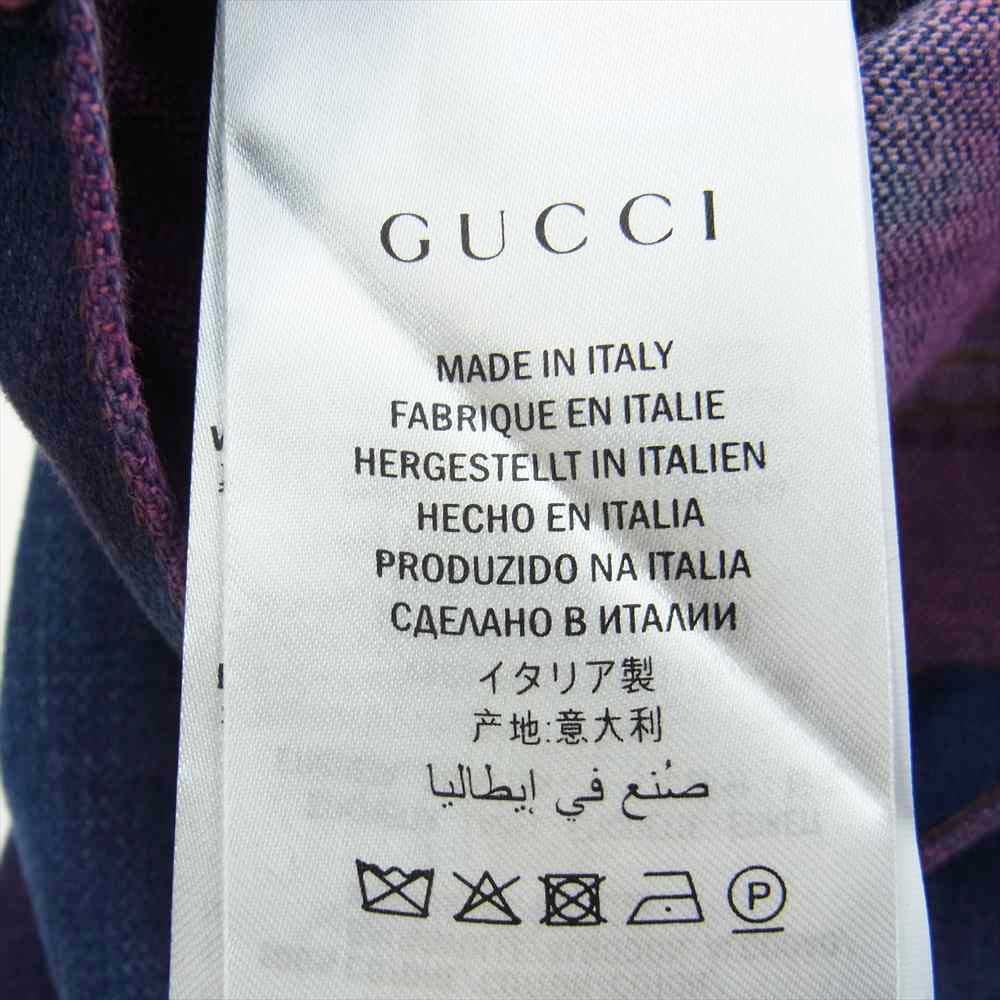 GUCCI グッチ 18AW 475254 ブリーチ加工 カットオフ センタープレス デニムパンツ ジーンズ ブルー系 ピンク系 38【中古】