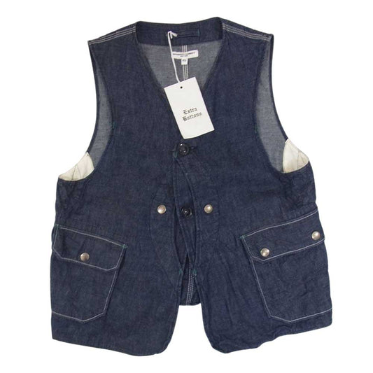 Engineered Garments エンジニアードガーメンツ アップランド デニム ワーク ベスト ネイビー系 XS【美品】【中古】