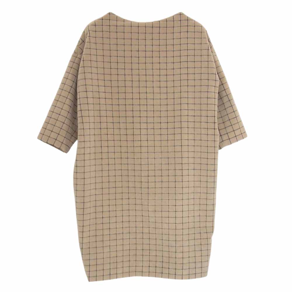mina perhonen ミナペルホネン ta3257 moss tile モスタイル スキッパー ワンピース ベージュ系 36【新古品】【未使用】【中古】