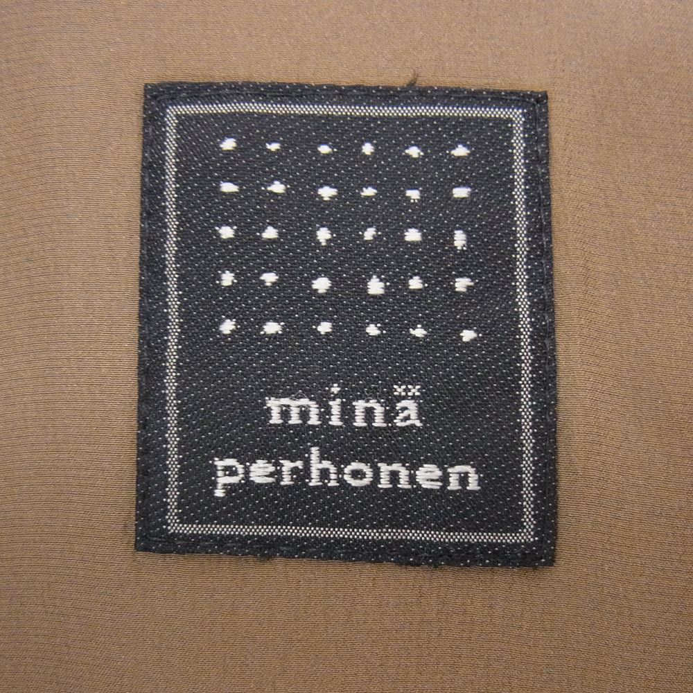mina perhonen ミナペルホネン ta3257 moss tile モスタイル スキッパー ワンピース ベージュ系 36【新古品】【未使用】【中古】