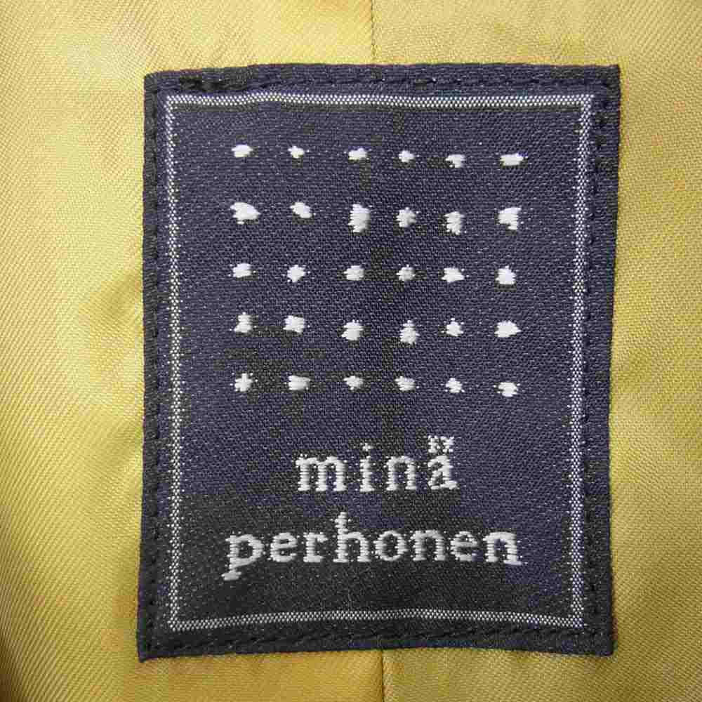 mina perhonen ミナペルホネン ya6666 forest parade フォレストパレード テーラード カラー ショート コート モスグリーン系 38【新古品】【未使用】【中古】