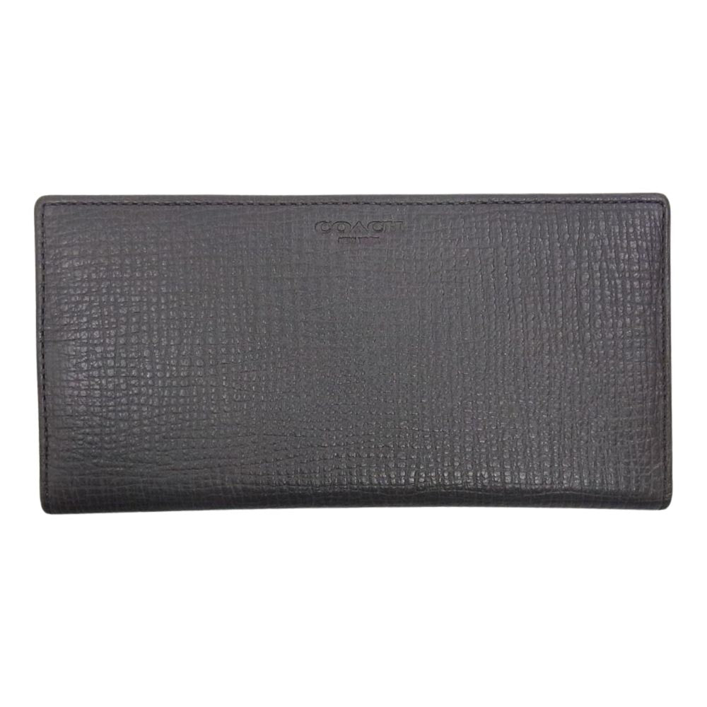 COACH コーチ ロゴ 型押し 長財布 札入れ ロングウォレット グレー系【美品】【中古】