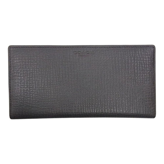 COACH コーチ ロゴ 型押し 長財布 札入れ ロングウォレット グレー系【美品】【中古】