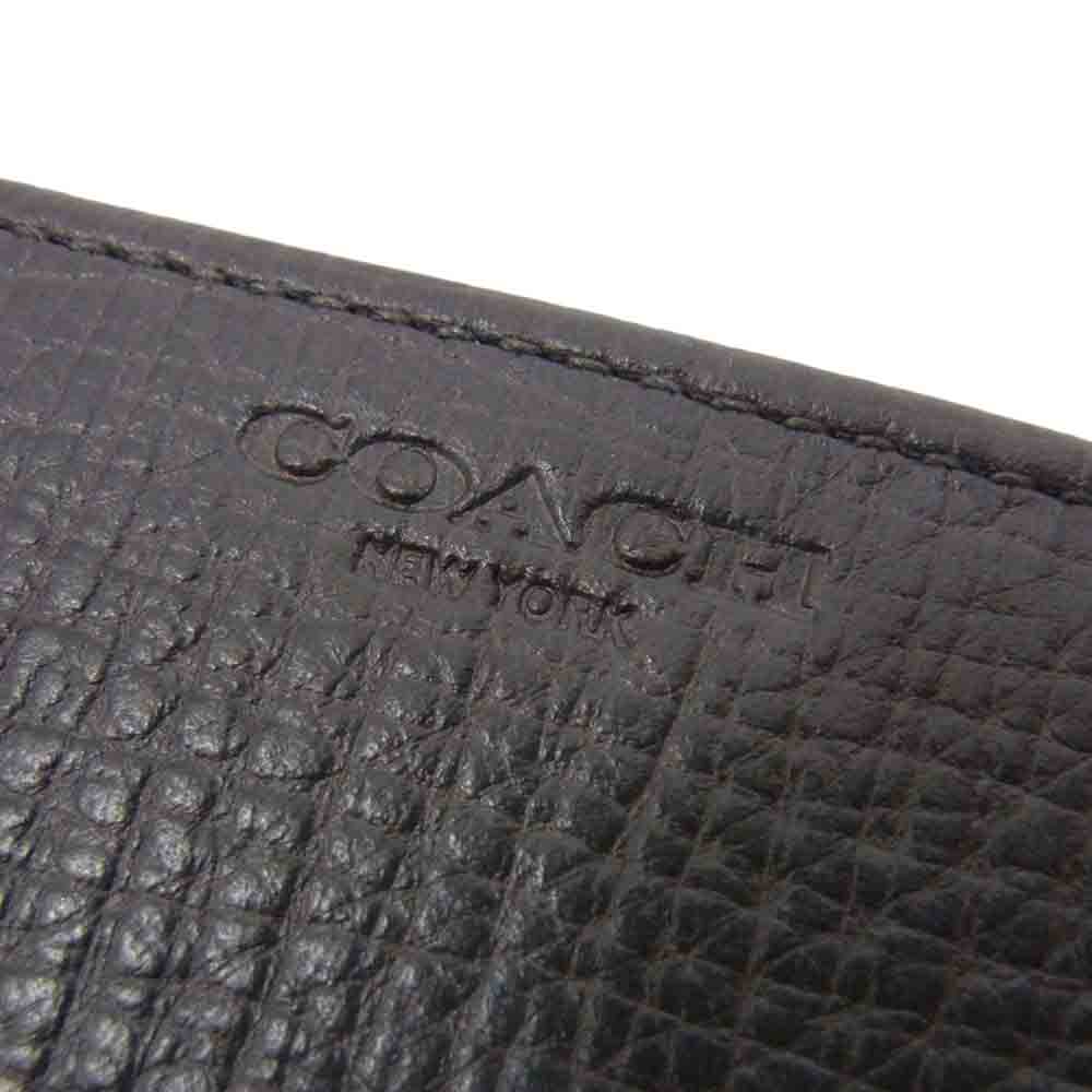 COACH コーチ ロゴ 型押し 長財布 札入れ ロングウォレット グレー系【美品】【中古】