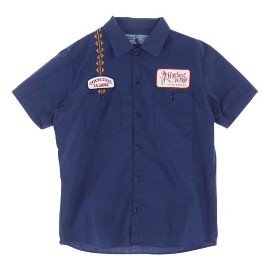 HYSTERIC GLAMOUR ヒステリックグラマー 02172AH08 HYS VILLAGE 半袖 エンジニア シャツ ネイビー系 S【中古】