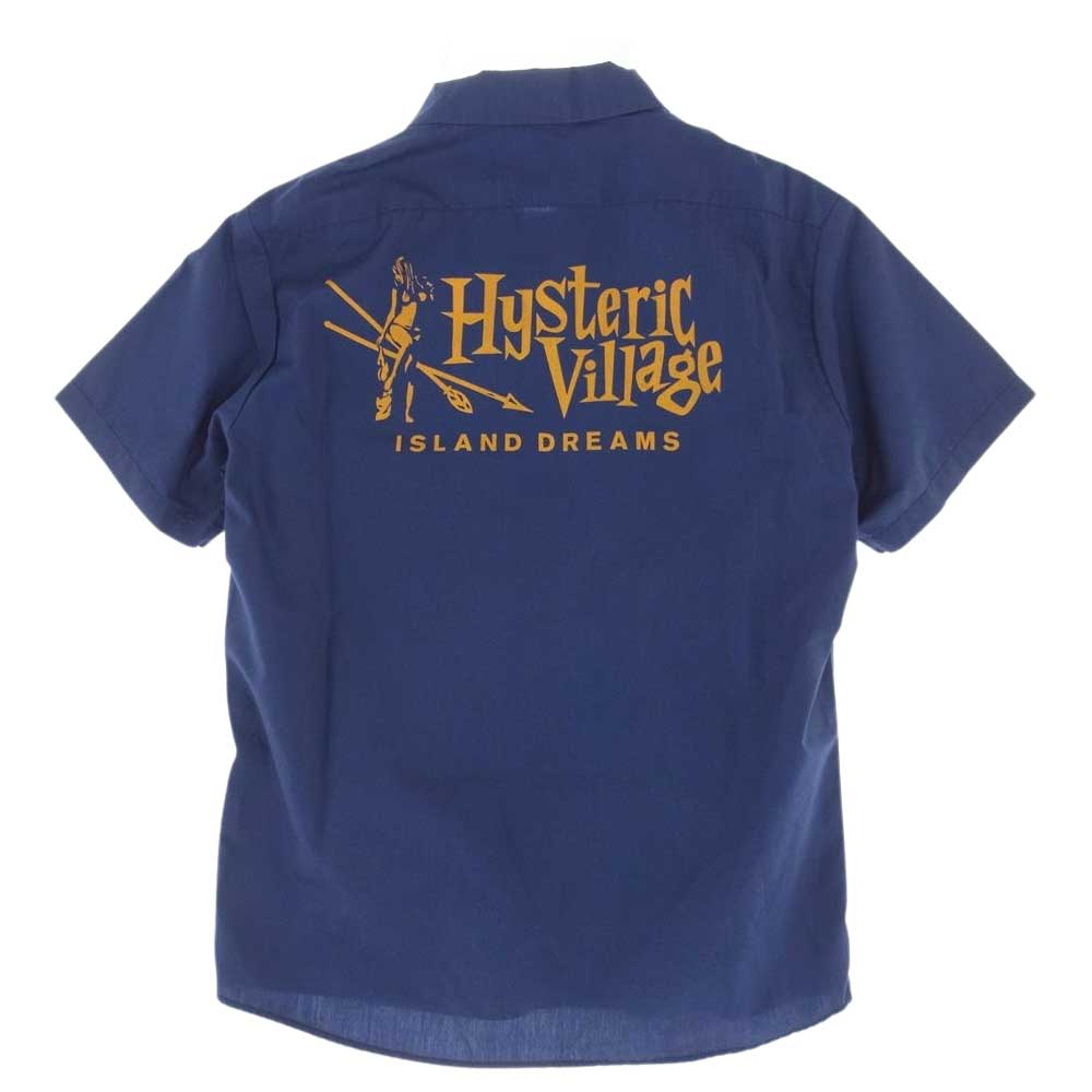 HYSTERIC GLAMOUR ヒステリックグラマー 02172AH08 HYS VILLAGE 半袖 エンジニア シャツ ネイビー系 S【中古】