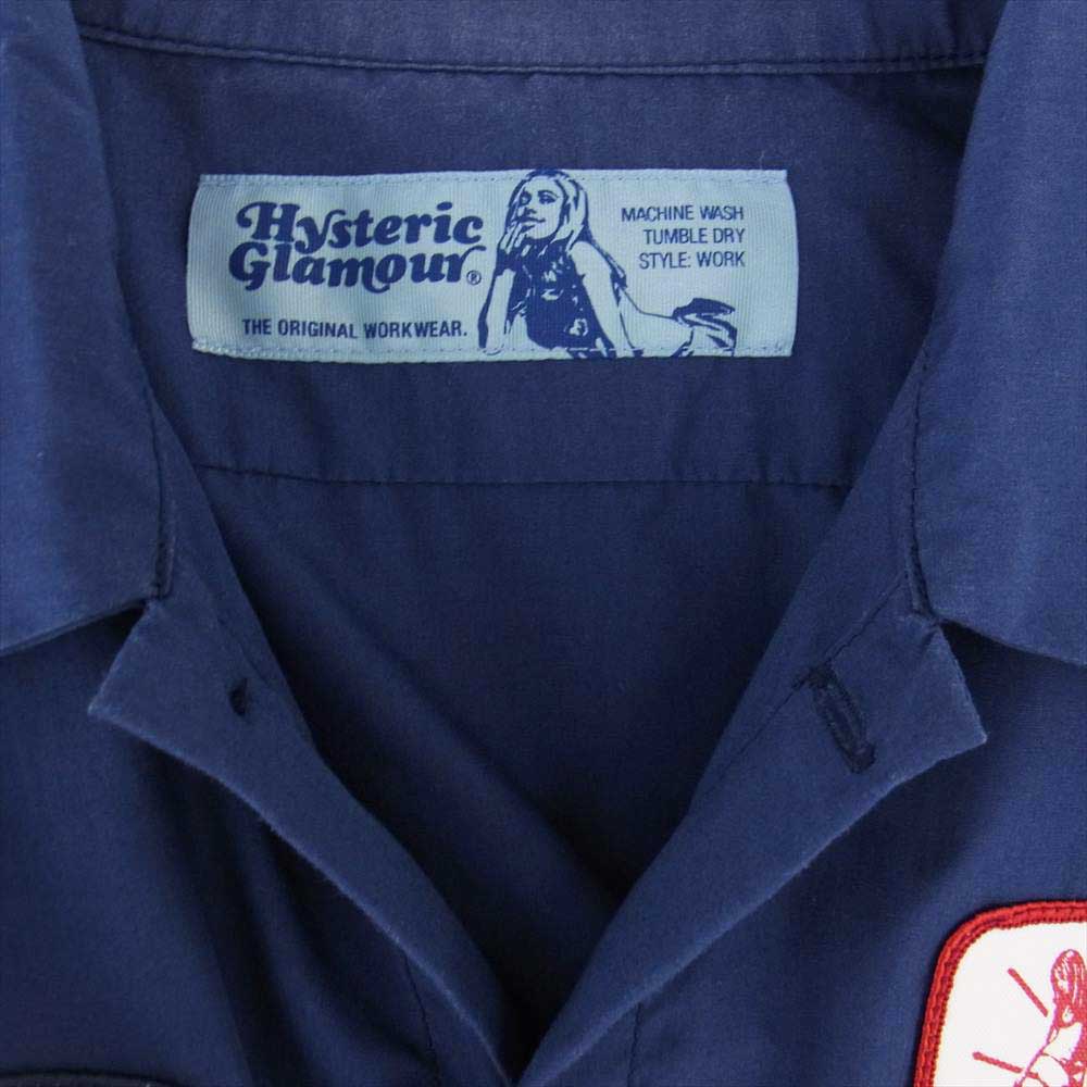 HYSTERIC GLAMOUR ヒステリックグラマー 02172AH08 HYS VILLAGE 半袖 エンジニア シャツ ネイビー系 S【中古】
