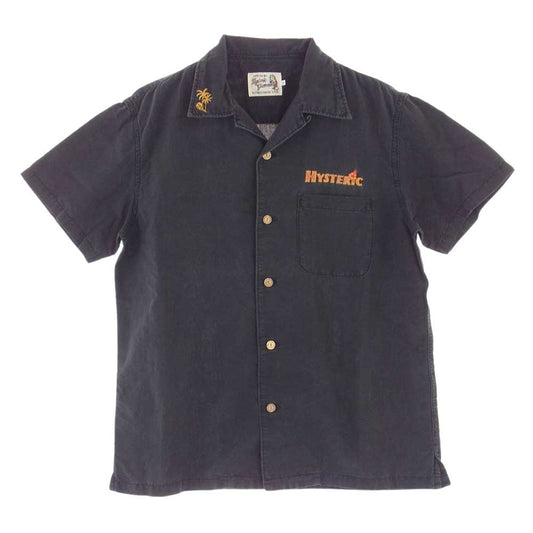 HYSTERIC GLAMOUR ヒステリックグラマー 02172AH07 HIDDEN PARADISE 刺繍 ハイデンパラダイス ボーリング 半袖 シャツ ブラック系 S【中古】