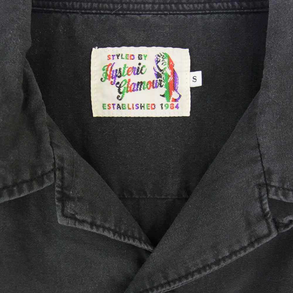 HYSTERIC GLAMOUR ヒステリックグラマー 02172AH07 HIDDEN PARADISE 刺繍 ハイデンパラダイス ボーリング 半袖 シャツ ブラック系 S【中古】