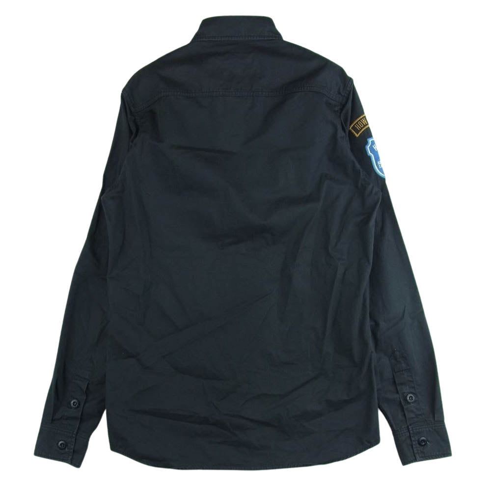 HYSTERIC GLAMOUR ヒステリックグラマー 0233AH06 WON HYSTERIC DREAM ガールワッペン付き 長袖 ミリタリー ワーク シャツ ダークグレー系 S【中古】
