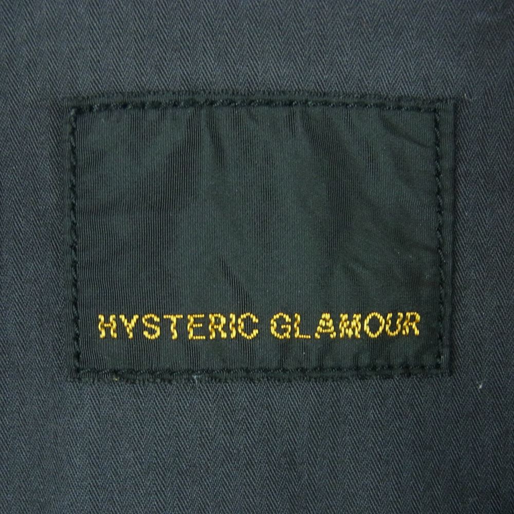 HYSTERIC GLAMOUR ヒステリックグラマー 0233AH06 WON HYSTERIC DREAM ガールワッペン付き 長袖 ミリタリー ワーク シャツ ダークグレー系 S【中古】