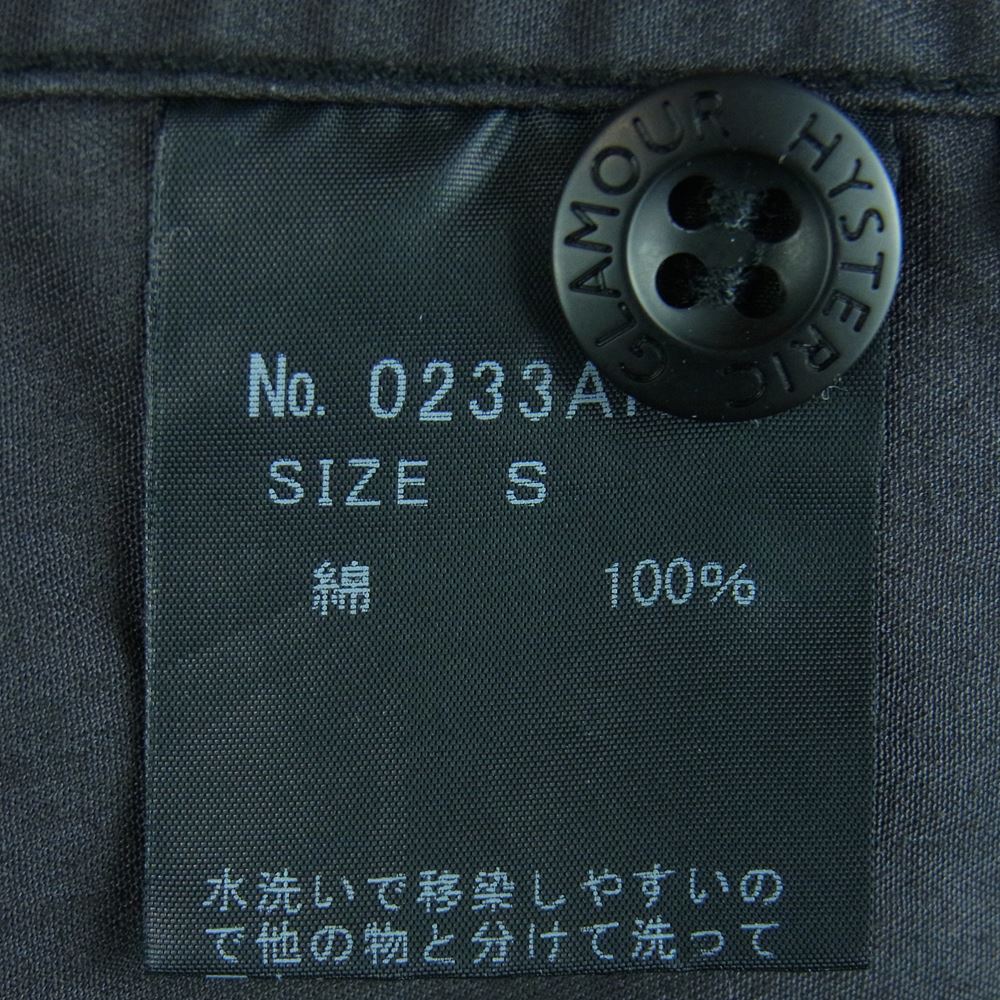 HYSTERIC GLAMOUR ヒステリックグラマー 0233AH06 WON HYSTERIC DREAM ガールワッペン付き 長袖 ミリタリー ワーク シャツ ダークグレー系 S【中古】