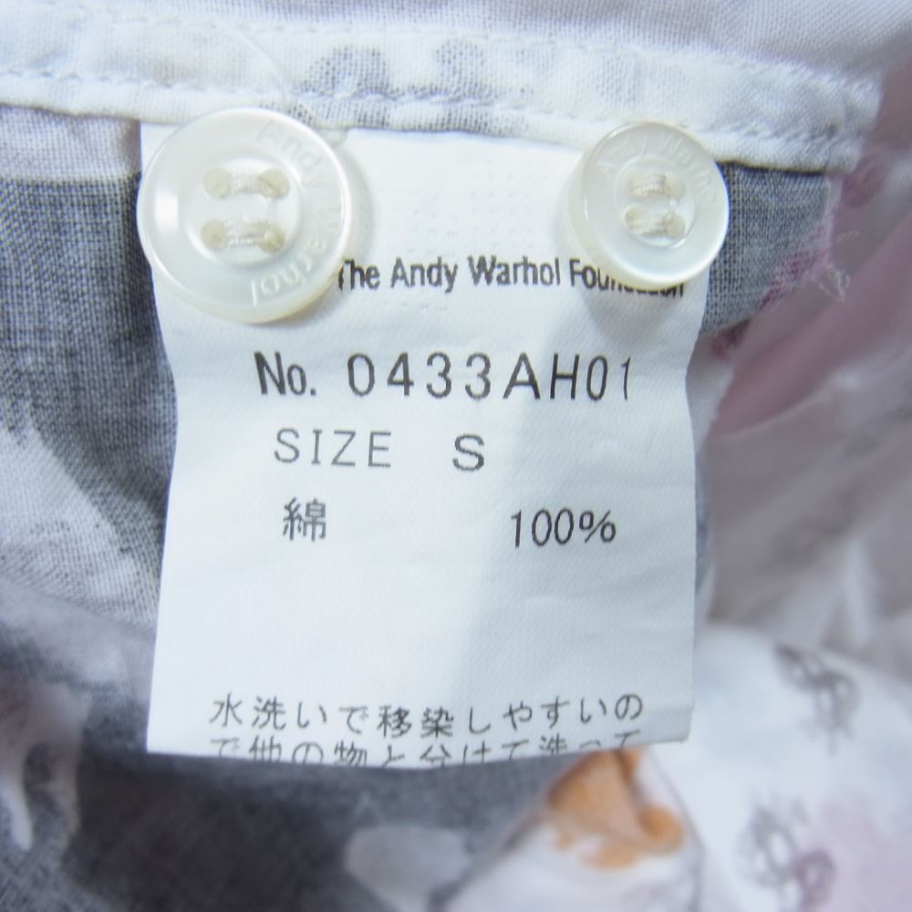 HYSTERIC GLAMOUR ヒステリックグラマー 0433AH01 ANDY WARHOL アンディウォーホル フラワー モナリザ プリント 総柄 長袖 シャツ ホワイト系 S【中古】