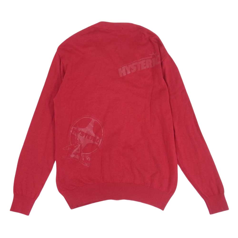 HYSTERIC GLAMOUR ヒステリックグラマー 02191ND03 SCRATCH pt スクラッチ プリント カーディガン レッド系 S【中古】