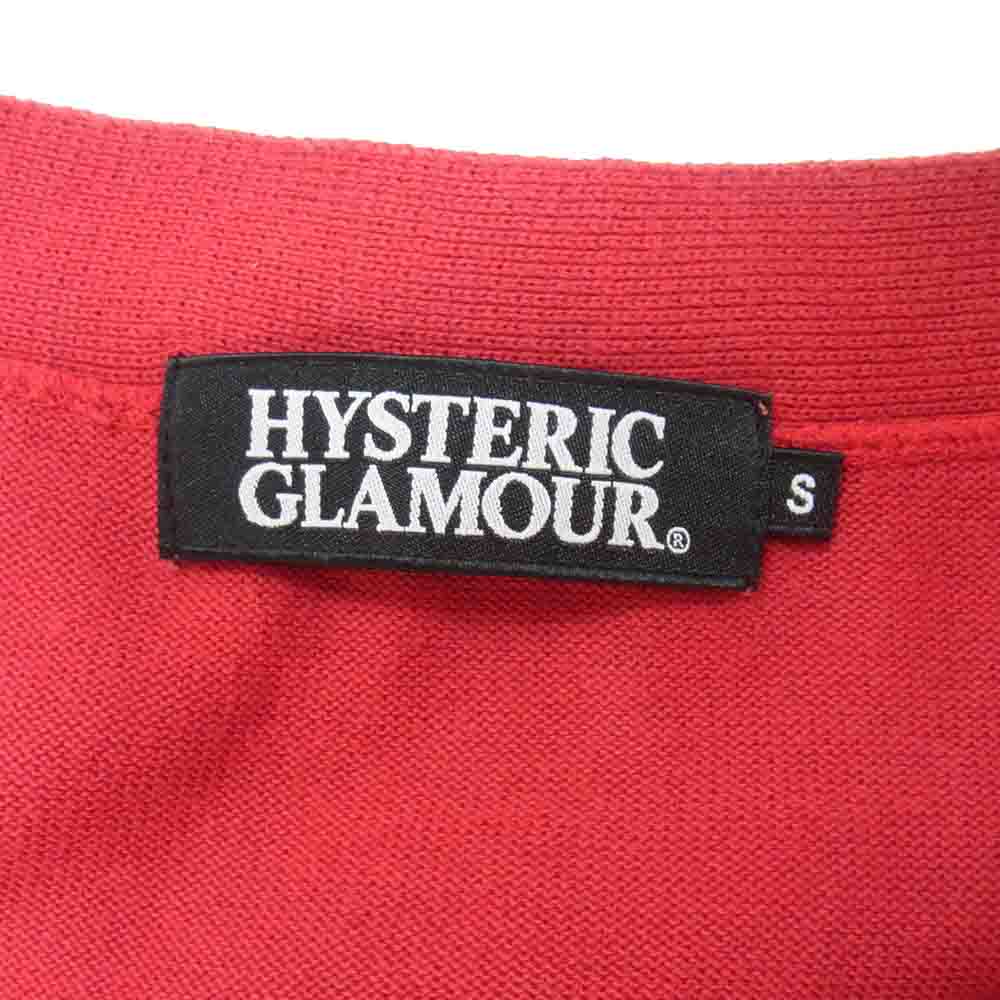 HYSTERIC GLAMOUR ヒステリックグラマー 02191ND03 SCRATCH pt スクラッチ プリント カーディガン レッド系 S【中古】