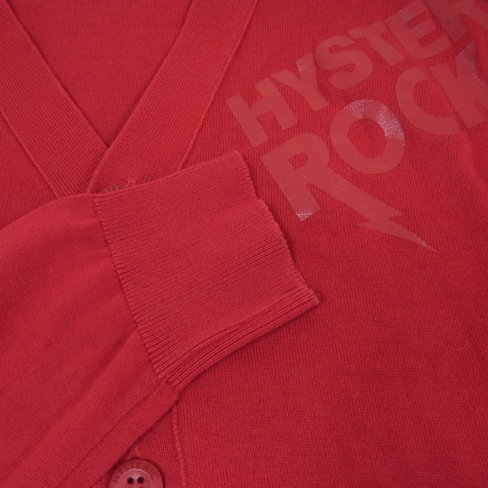 HYSTERIC GLAMOUR ヒステリックグラマー 02191ND03 SCRATCH pt スクラッチ プリント カーディガン レッド系 S【中古】