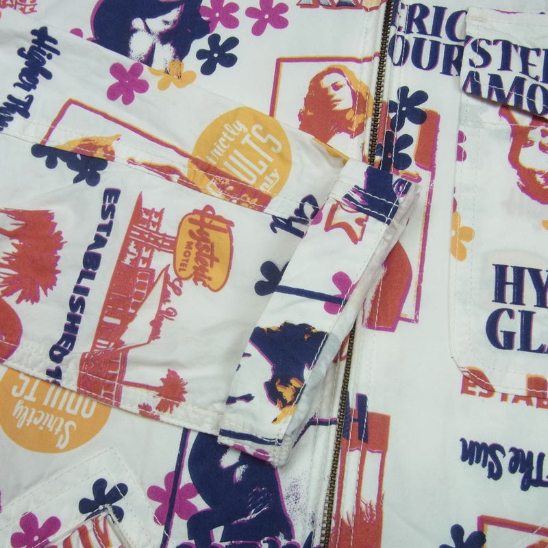 HYSTERIC GLAMOUR ヒステリックグラマー 0232AB02 ガールPT総柄 プリント フルジップ パーカー ホワイト系 マルチカラー系  S【中古】