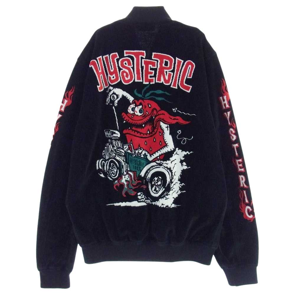 HYSTERIC GLAMOUR ヒステリックグラマー 02183CJ02 8BALL STMB 8ボール ジャカード ベロア フルジップ ブルゾン ブラック系 S【中古】